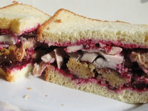 Turkey + stuffing sandwich Turkey + stuffing sandwich