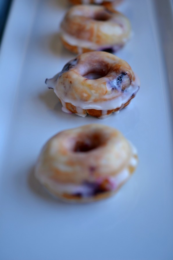 Maple Blueberry Doughnuts with a Lemon Glaze
