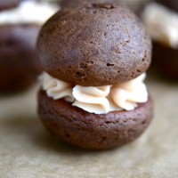Thumbnail image for Mini Chocolate Peanut Butter Whoopie Pies – with Salted Caramel Filling