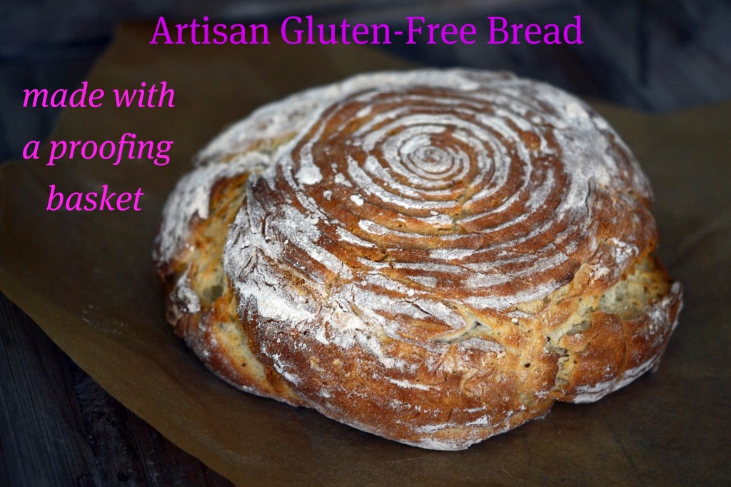 Artisan Gluten Free Bread in a proofing basket or banetton Artisan Gluten Free Bread in a proofing basket or banetton