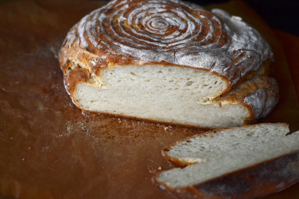 Artisan Gluten Free Bread in a proofing basket or banetton v