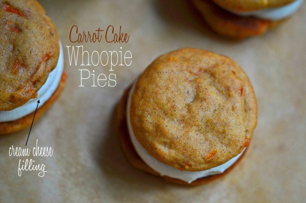 Carrot Cake Whoopie Pies, with Cream Cheese Filling