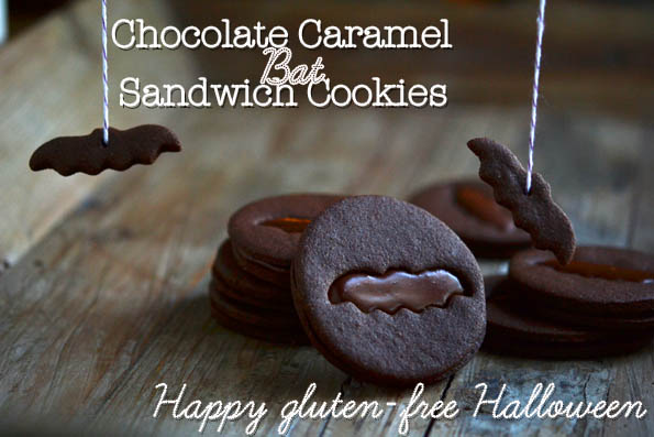 Chocolate Caramel Bat Sandwich Cookies