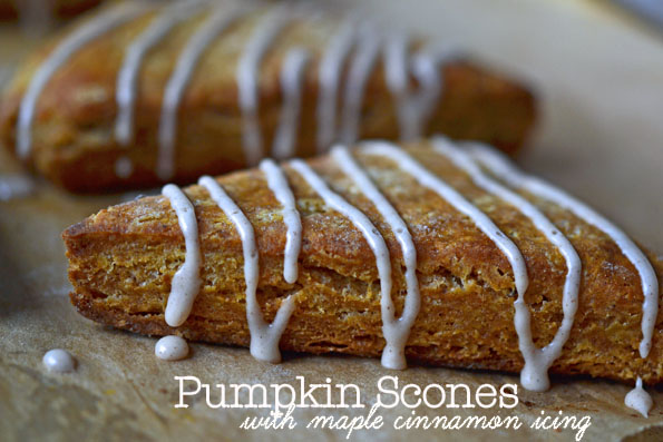 Pumpkin Scones with Maple Cinnamon Icing (an after Thanksgiving treat!)