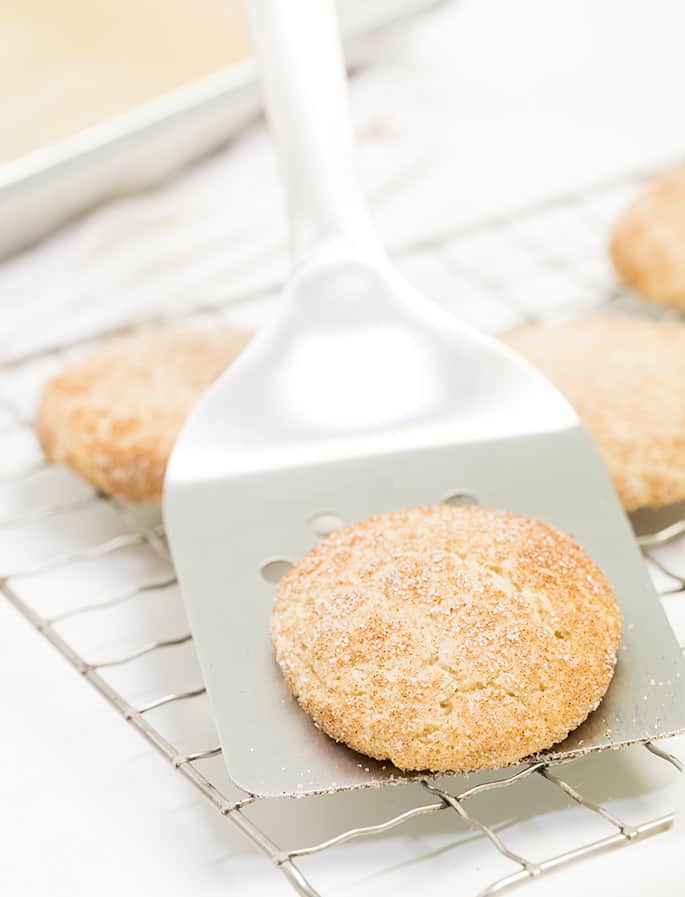These gluten free snickerdoodles are the classic, super-soft cookies you remember, with that classic, crisp cinnamon-sugar crackle outside. The perfect cookie!