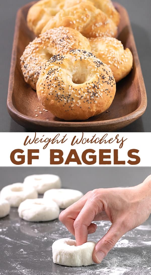 These simple Weight Watchers gluten free bagels are made with just 5 simple ingredients and have only 3 SmartPoints each. Even if you're not on (or even interested in) WW, you're going to love how easy this dough is—and how it tastes! #glutenfree #weightwatchers #ww #lowfat #healthy #gf