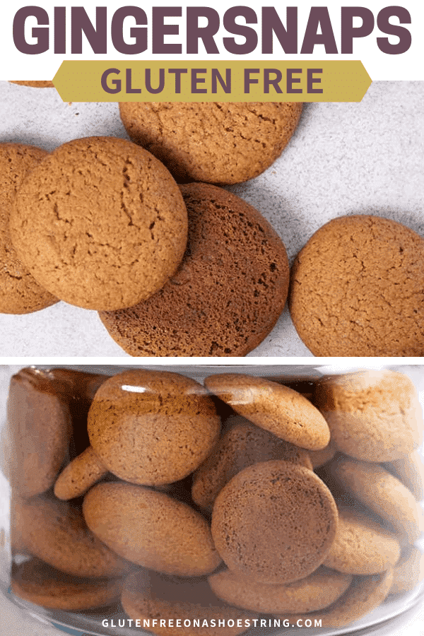 Gingersnaps in a jar and in a jumble on a white table