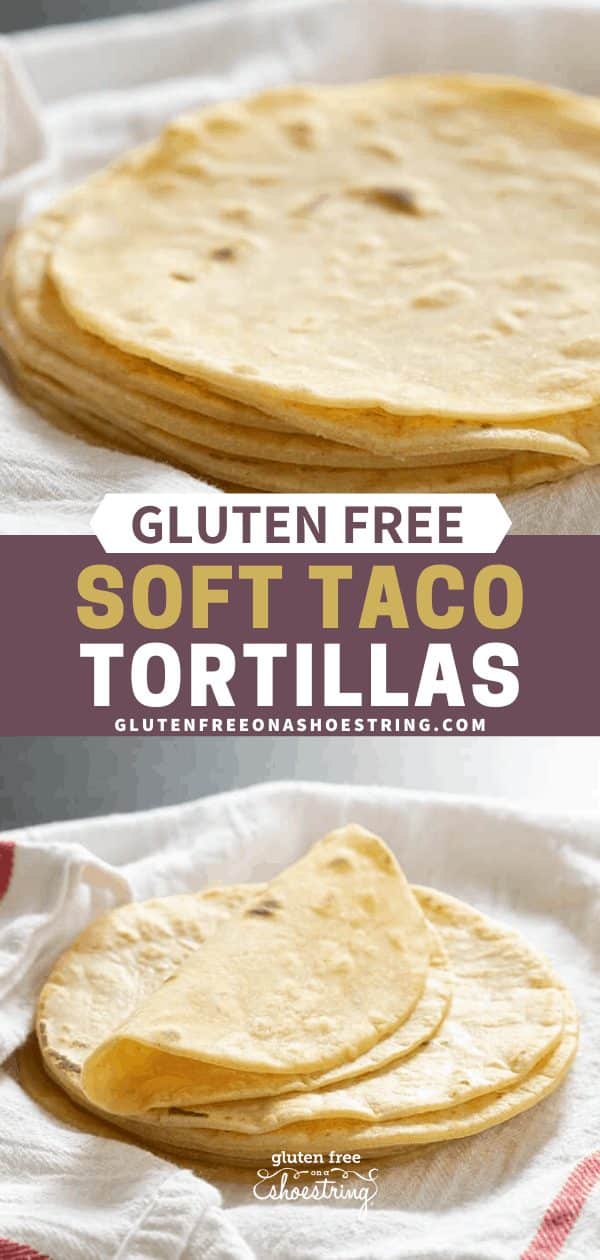 These gluten free soft tacos are thinner and more flexible, but still have the flavor and aroma of corn tortillas. The best of both worlds!