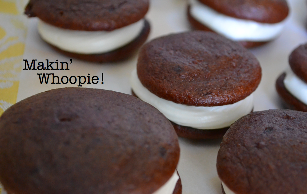 A close up of chocolate whoopee pies