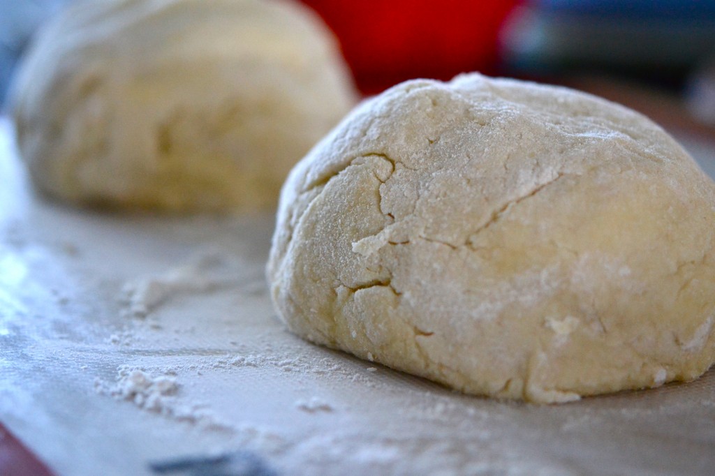 A close up of dough