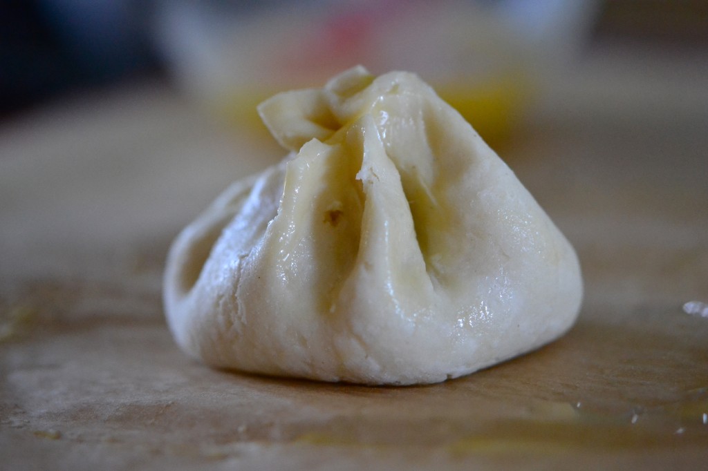 Close up of shaped custard filled pastry