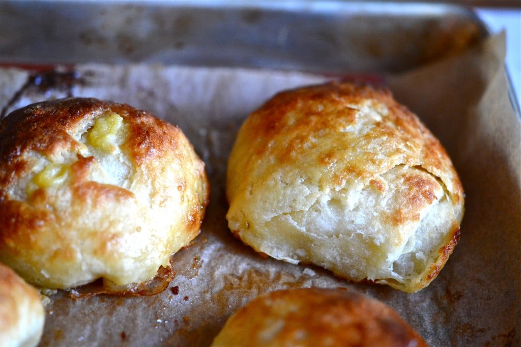 2 pastries on a surface 