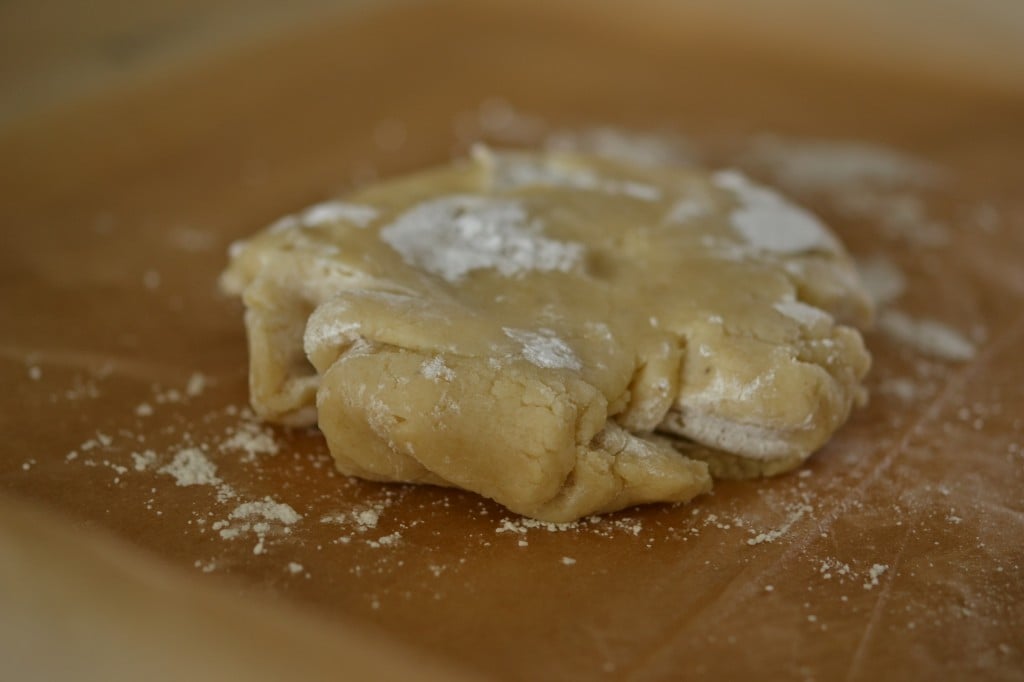 Dough on wooden surface 