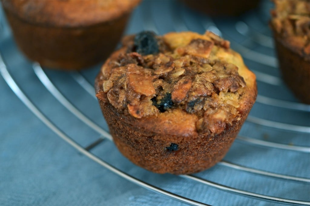 Granola muffins in a tray