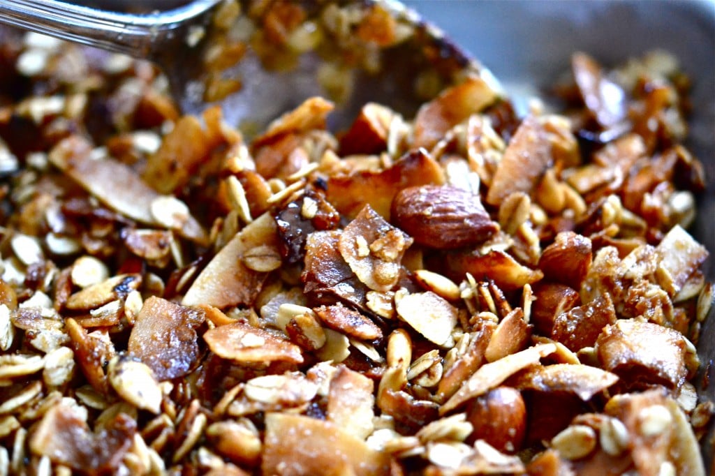 A close up of granola 