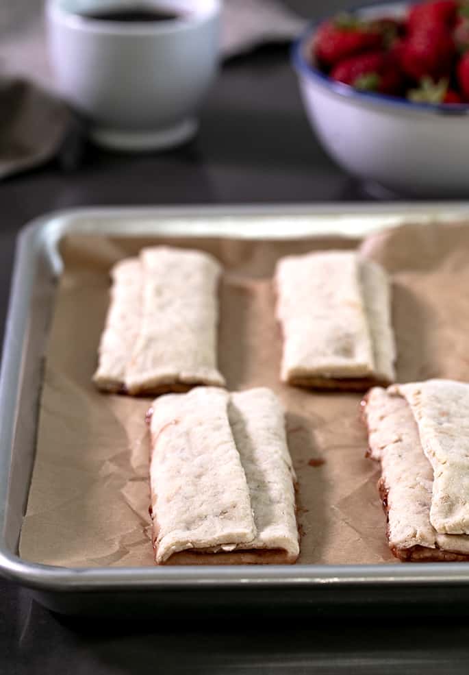 Baked Nutri grain bars on a tray