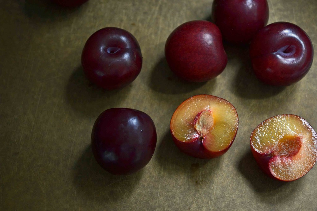 Inside of plums