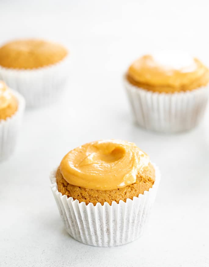 Pumpkin cupcake with pumpkin icing