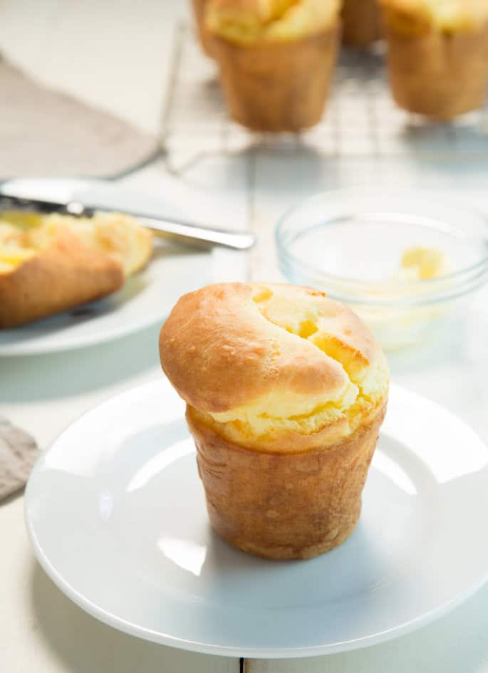 A popover on a white plate