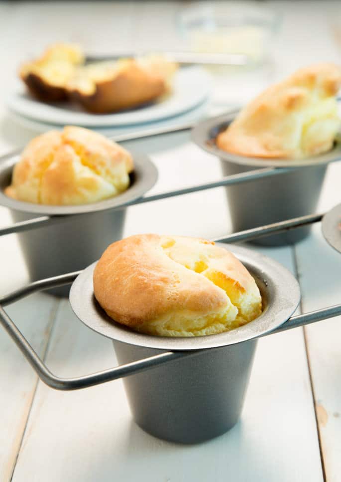 Popovers in a baking tray