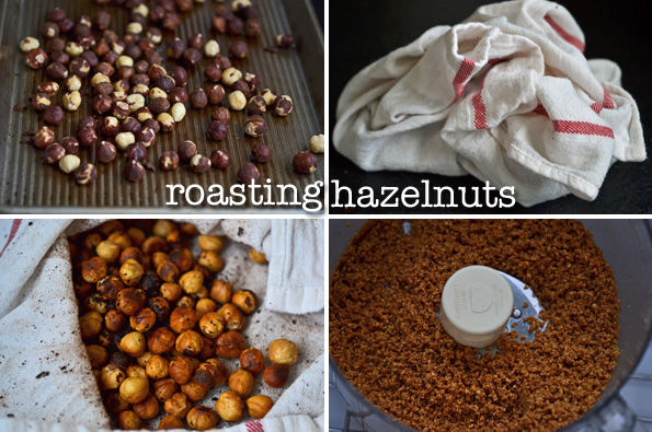 hazelnuts being grinded