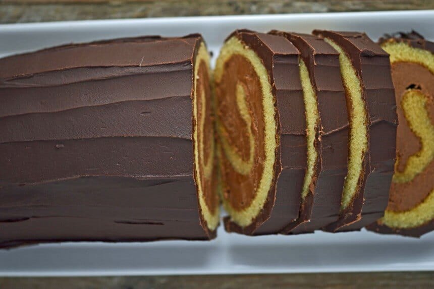 slices of Bûche de Noël