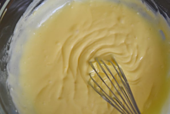 Tiramisu filling in a bowl 