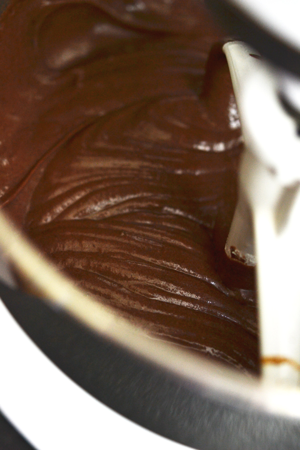 A close up pound cake mix in a dish 