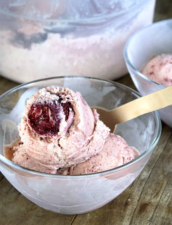 This rich, creamy strawberry ice cream recipe is no ordinary warm weather treat. It's made without an ice cream maker, and with just 3 simple everyday ingredients.