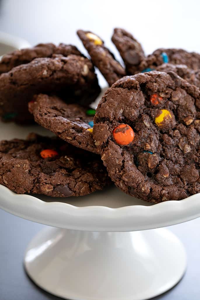 These gluten free Nutella monster cookies are like a cross between a nut butter cookie and an oatmeal cookie. Made with Nutella instead of the traditional peanut butter, they're a truly special treat.