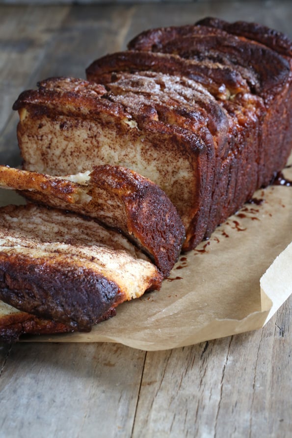 Chocolate bread on brown surface