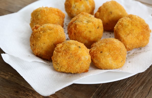 Rice balls on white surface 