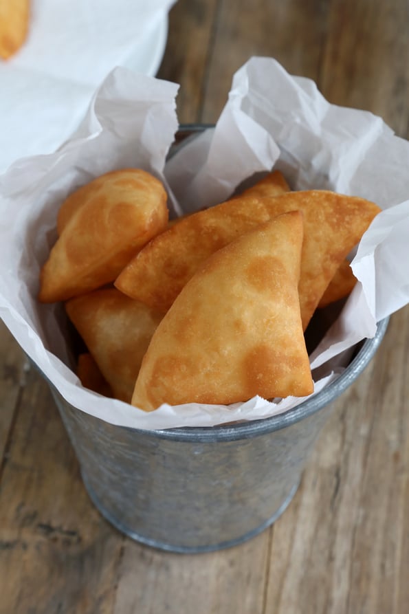 Sopapillas in metal jar