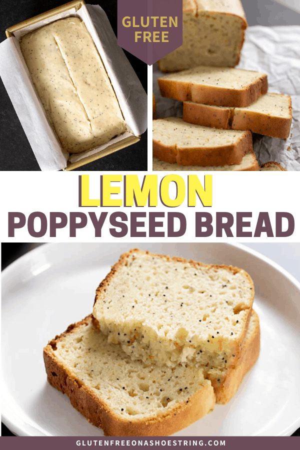 This gluten free lemon poppyseed bread is a classic, with the subtle taste of fresh lemon from lemon juice and zest. And it turns out moist and tender every time.