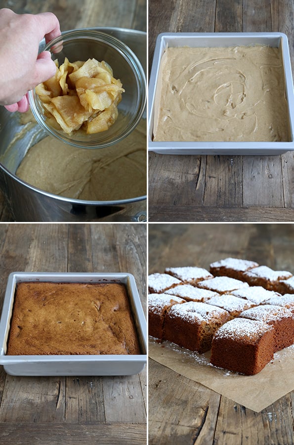 Gluten Free Apple Gingerbread Snack Cake Step by Step