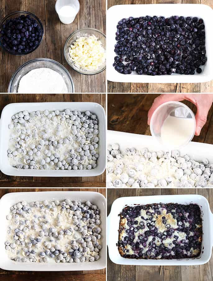 Gluten Free Blueberry Dump Cake—Step by Step