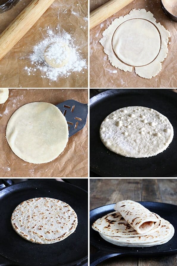 A bunch of food on a plate, with Tortilla and Flour tortilla