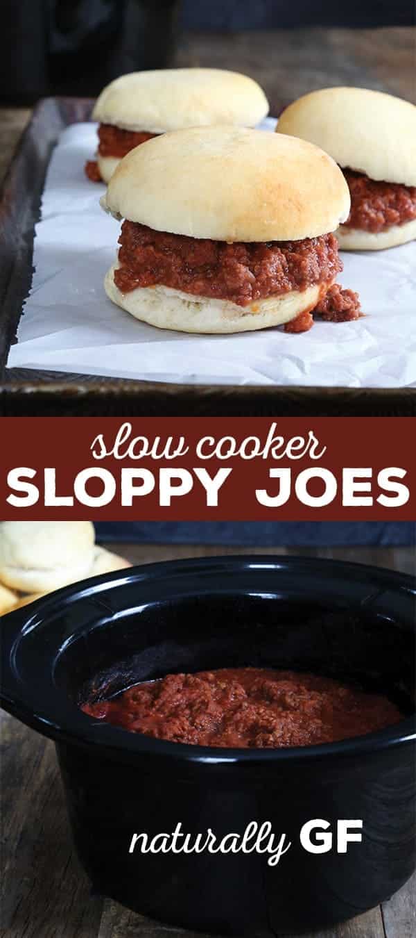 Sloppy joes on a white surface and sloppy Joe filling in black pot