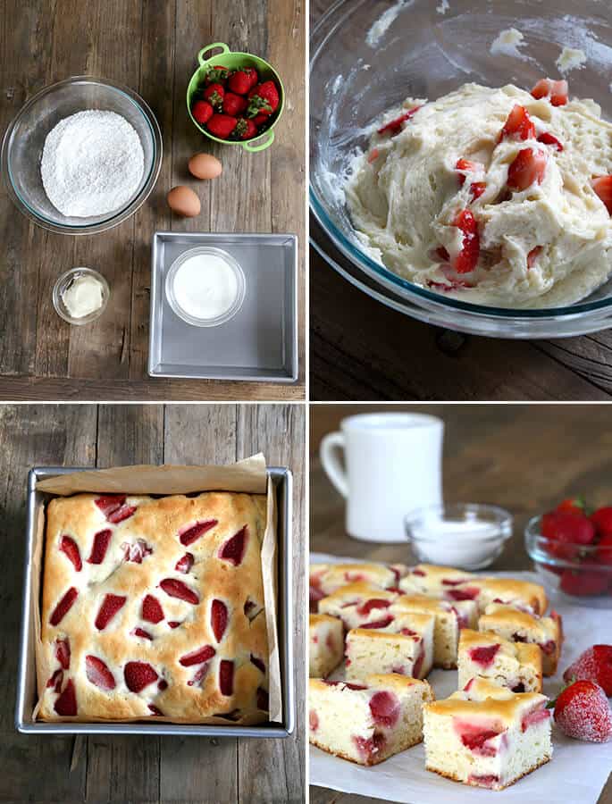 Gluten Free Strawberry Breakfast Cake, Step by Step