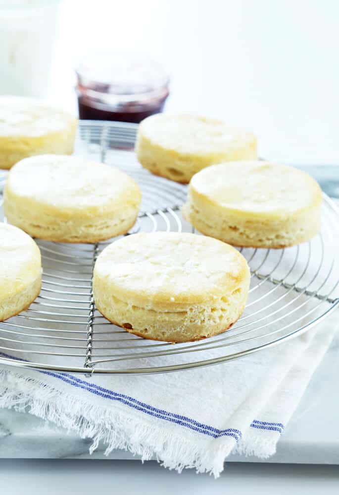 Ricotta biscuits on a metal tray