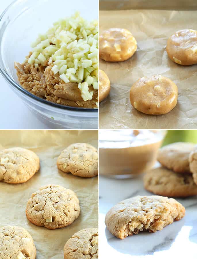 Thick and Chewy Gluten Free Apple Peanut Butter Cookies, Step by Step