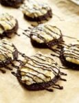 German chocolate cake cookies on parchment paper