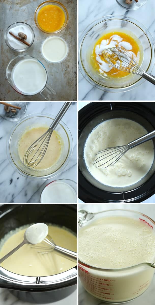 Homemade Slow Cooker Eggnog, Step by Step