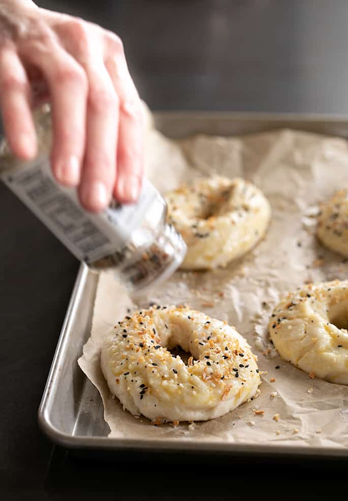 No rise gluten free bagels sprinkling toppings