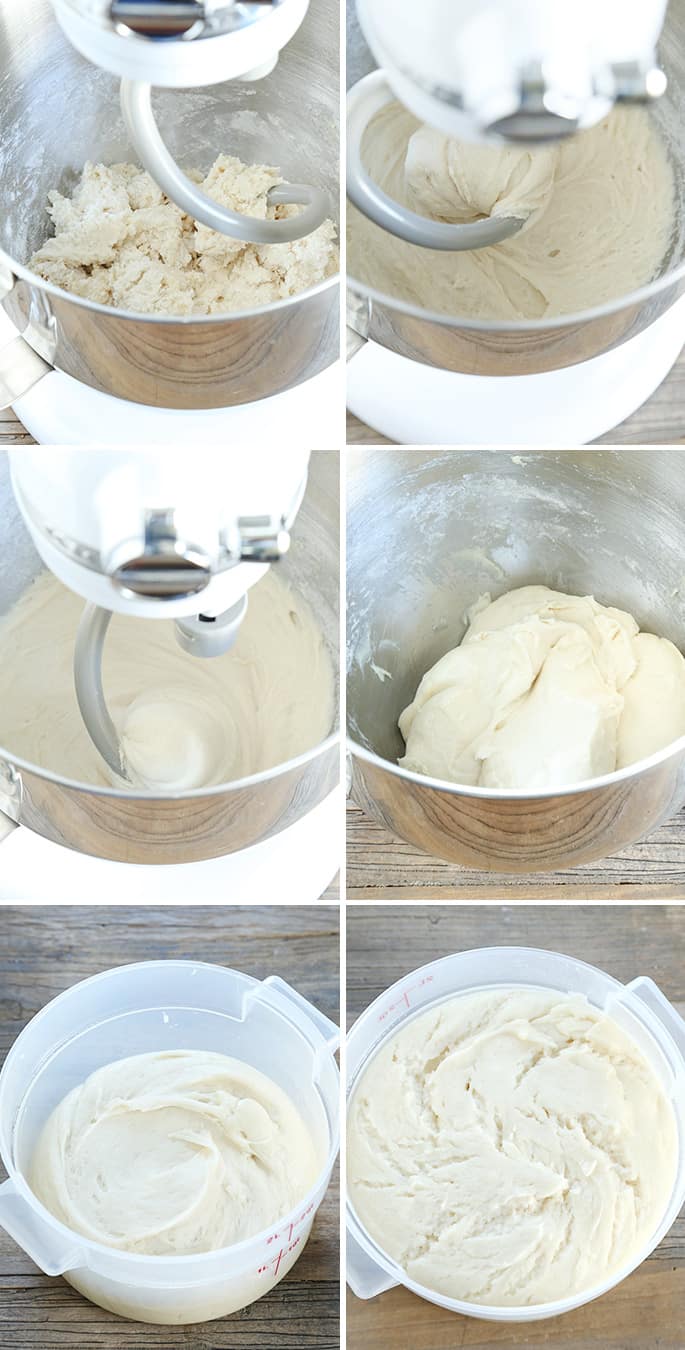 Stand mixer mixing pizza dough