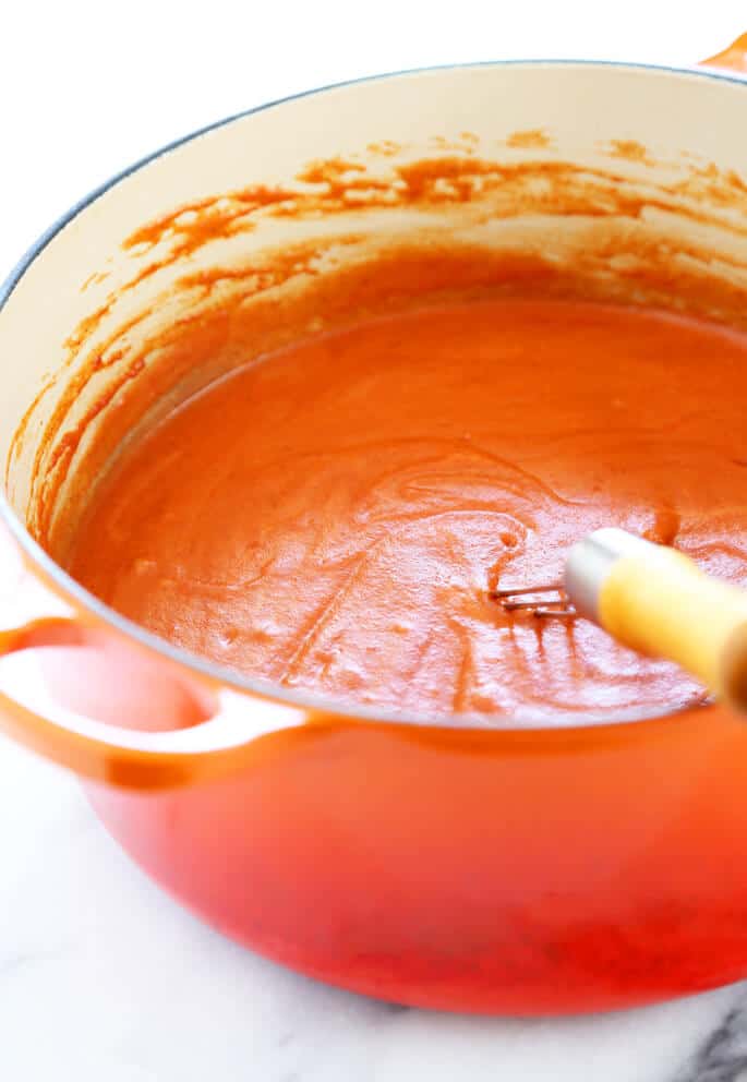 This easy gluten free enchilada sauce is rich, smoky and packed with flavor—with just enough heat. Make anything taste like an enchilada! 