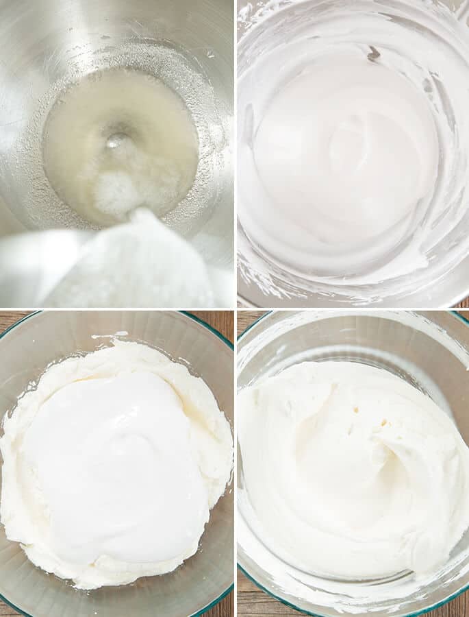 Ingredients for ice cream being mixed in clear bowl