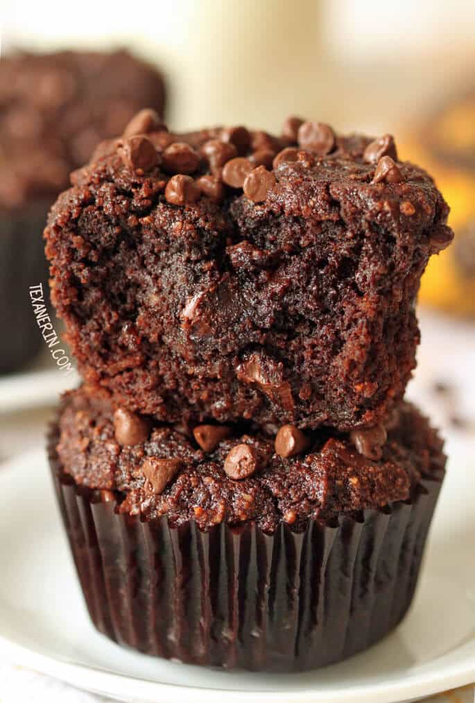 Healthy chocolate banana Paleo muffins