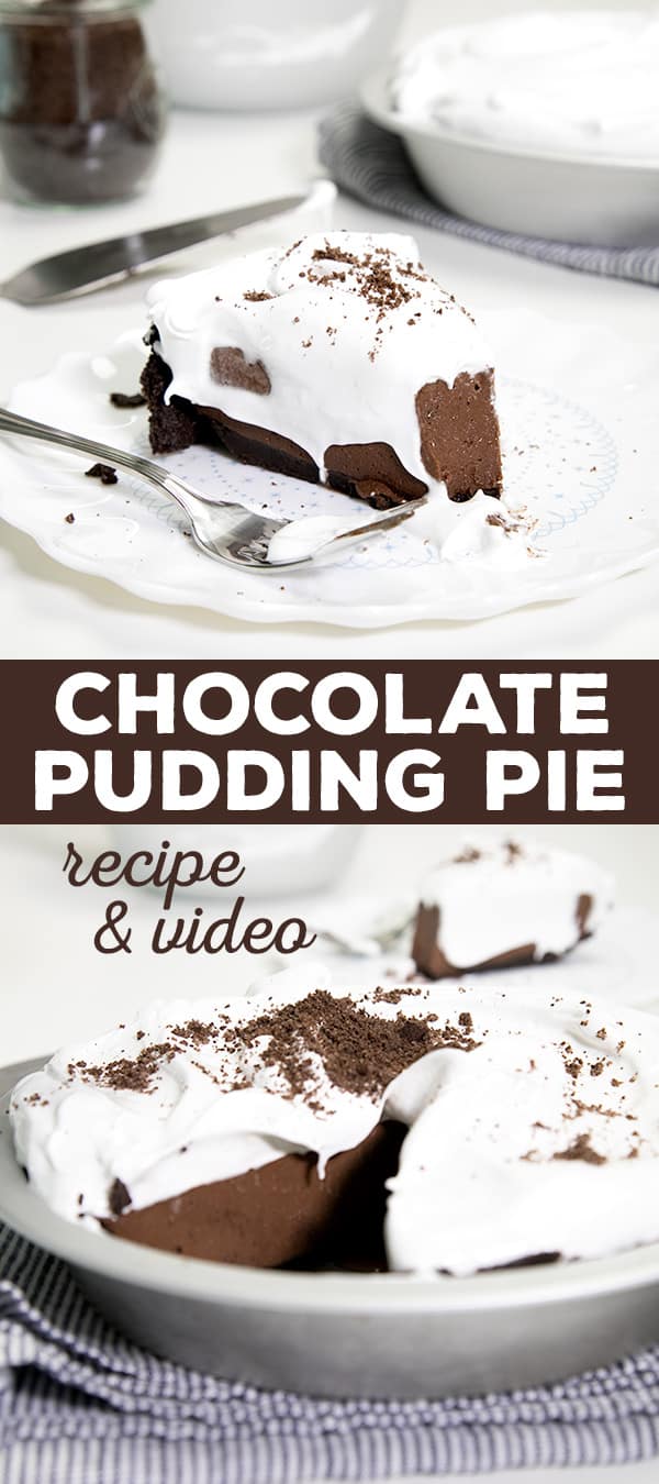 This chocolate pudding pie is my favorite no bake gluten free treat of the season. The filling is smooth as silk, plus the cookie crust slices clean, and adds just the right amount of cookie crunch.