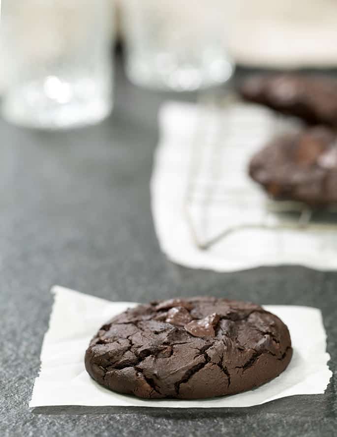 Incredibly fudgy, rich chocolate black bean cookies have absolutely no flour of any kind. They'll never about the beans if you don't tell them!